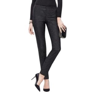 Ann Taylor Black Lace Jacquard Pants Career Wear Trousers Ladies Women's Black 2